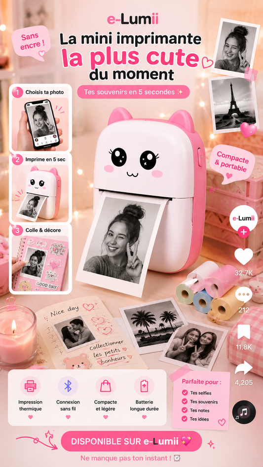 Mini Imprimante Portable Selfie E-LUMII